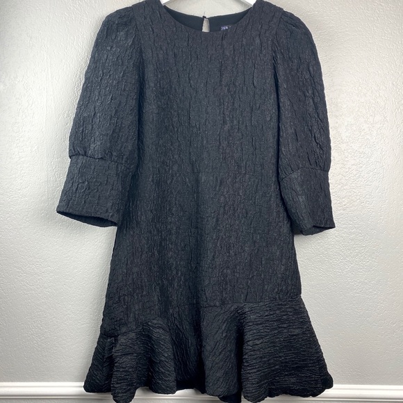 Zara Textured Weave Dress- Black - Picture 7 of 9